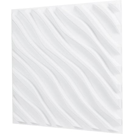 Panneaux Muraux 3D Pack de 12 19,7x19,7'' PVC Couverture 32 Pieds Carrés Vague Blanc Mat
