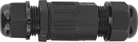 Kabelverbinder - Rechte Connector - Kingtron - Waterdicht IP67 - 3 Aderig - Zwart