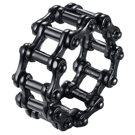 Edelstaal heren ring Bike Chain black-21.5mm