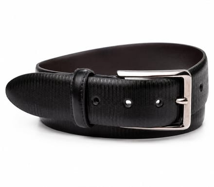 Riem Structured Leather zwart Italiaans herenriem leder