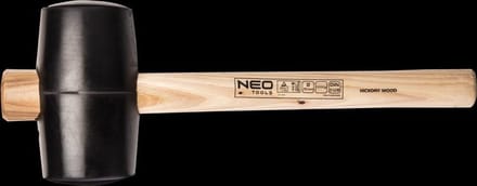 NEO 25-054 Serie - Rubberen Hamer - 1200g - Hickory Steel - TÜV Gecertificeerd