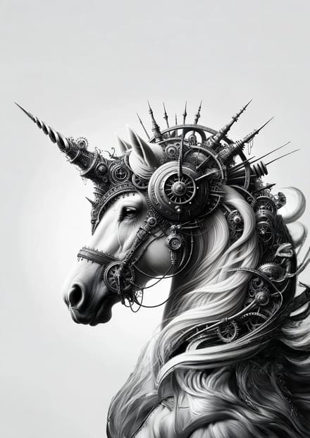 *SALE - Ulysses Unicorn- Mint by Michelle decoupage papier A1