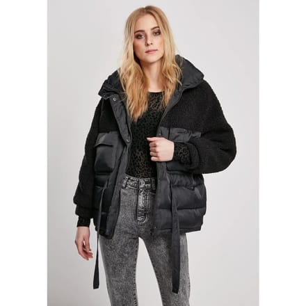 Damesjas Urban Classics sherpa mix puffer (grandes tailles)
