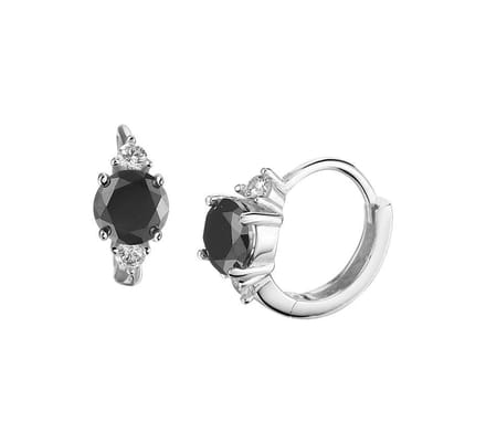 Zilver Gerhodineerde Klapoorringen zirkonia 1332772