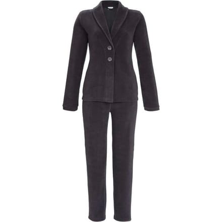Ringella Chique fleece doorknooppyjama grijs Grijs vrouw 42