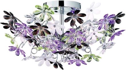 REALITY FLOWER - Plafondlamp - Chroom - excl. 4x E14 4 W - Patroon bescherming