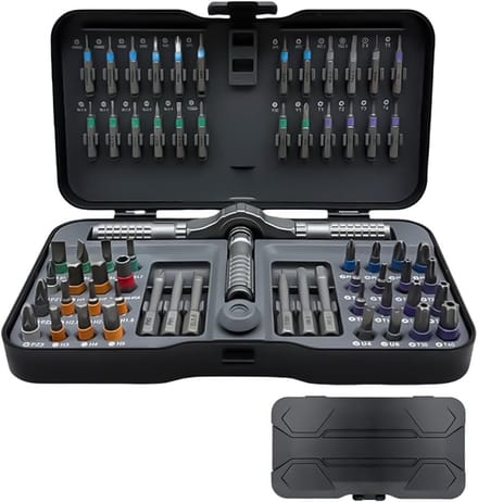 Magnetische Schroevendraaier - Precisie Toolset - Klusjes en Reparatie - 66 Delige Set - Compacte Koffer - Grijs