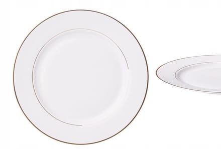 Ambition Aura Gold Serie - Porseleinen Dinerbord - Rond - Wit - 27 cm