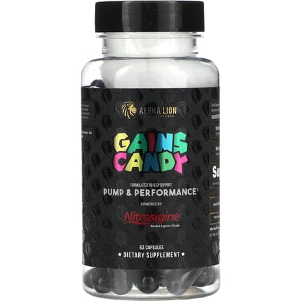 Gain Candy, Nitrosigine, 63 Capsules (500mg par capsule)