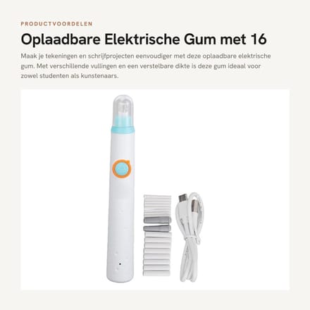 Dailygoods - Oplaadbare Elektrische Gum met 16 Vullingen voor Creatieve Projecten