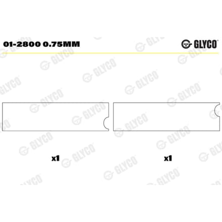 Drijfstanglager GLYCO 01-2800 0,75 mm