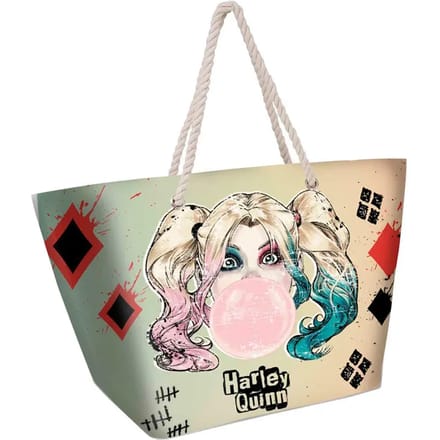 Karactermania - DC Comics - Harley Quinn Mad Love - Strandtas met Rits- Boodschappentas - Beige