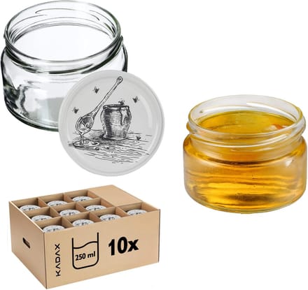 Denia Weckpotten 250ml 10st 82mm + "Honingpot" deksel
