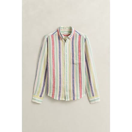 Gant Overhemd Multistripe Linnen Button-Down Multicolor / male