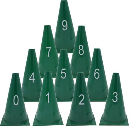 Genummerde Pionnen 0-9 set 10 stuks GROEN