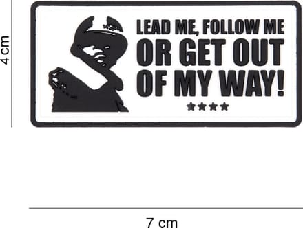 Embleem 3D PVC Lead me, follow me wit