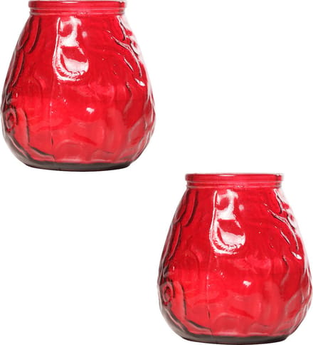 Cosy & Trendy lowboy tafelkaars - 2x - rood - 40 Branduren - 10 cm