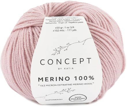 Katia Concept Merino 100% - 62 licht oudroze - Wol Garen