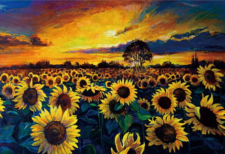 JigSaw Zonnebloemen Legpuzzel 2000 Stukjes Puzzel 97 x 67 cm Puzzle Vanaf 14+