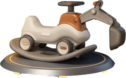 Russle Hobbelfiguur en Loopwagen 2-in-1 Graafmachine - Hobbeldier voor kinderen - Beige/Bruin