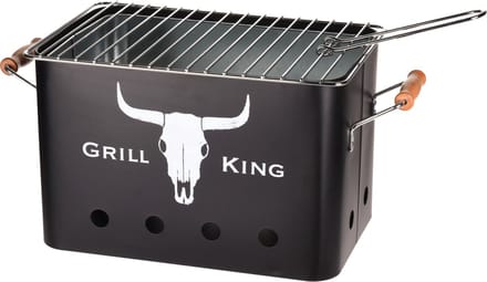 Grill King Houtskoolbarbecue Rechthoek - Mat Zwart - 32x20x20 cm