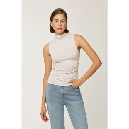 Mouwloze Drapé Blouse