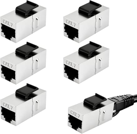Keystone Module RJ45 - Netwerk Koppeling - Netwerk Uitbreiding - 10Gbps Snelheid - 5 Stuks - Zilver