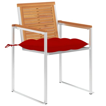 vidaXL - Tuinstoelen - 2 - st - met - kussens - massief - acaciahout - en - staal