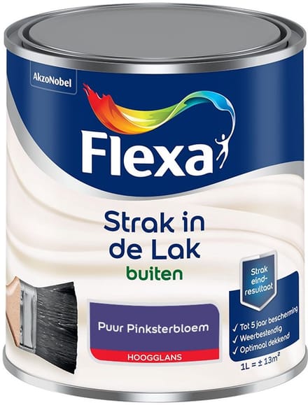 Flexa - Strak In De Lak Buitenlak Hoogglans - Puur Pinksterbloem - Mengverf - 1 L