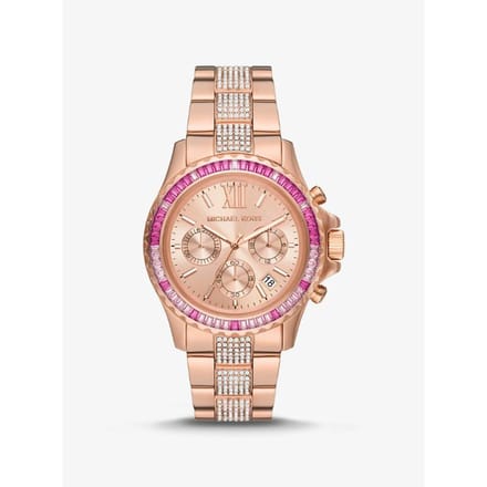 Michael Kors Oversized Everest Pavé Rosé Goudkleurig Horloge MK7211 rosé gouden kleur