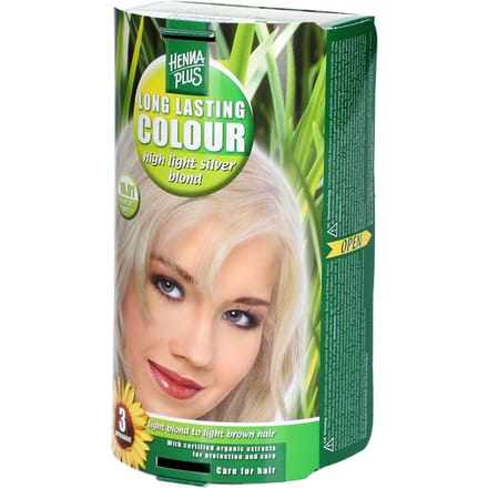 Hennaplus Long Lasting Colours 10.01 High Light Silver Blond - Haarverf