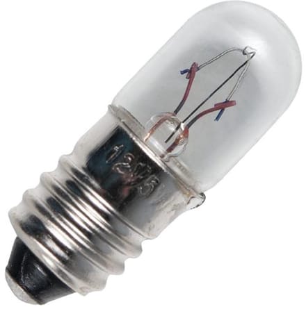 Signaallamp E10 12V 2W - 166 mAh - Per stuk - T10 Gloeilamp Ø10mm - 28mm - 2500K - Dimbaar