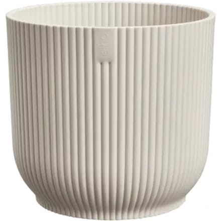Elho Vibes Fold Rond Mini 7 - Bloempot voor Binnen - 100% Gerecycled Plastic - Ø 7.0 x H 6.5 cm - Linen white