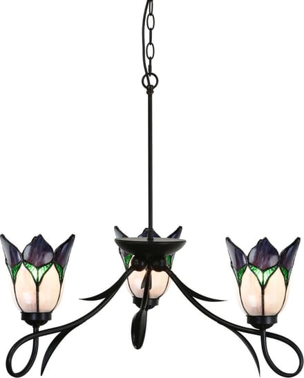 3 lichts Kroonluchter Lovely Flower Purple - Art Deco Trade