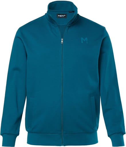 Men Plus - Heren - Sweatvest basic opstaande kraag - Lagunes groen - Maat L