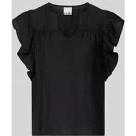 Blouse van viscosemix met ruches model 'HETTA'
