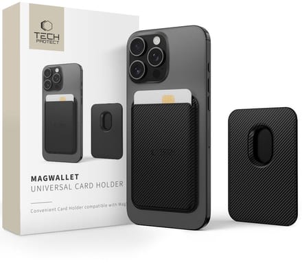 Tech-Protect MagWallet Magsafe Case with Universal Magnetic Card or Document Holder - Black