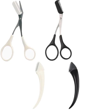 Allecto - Professionele Eyebrow Scissors Set met Wimperkam - Rvs