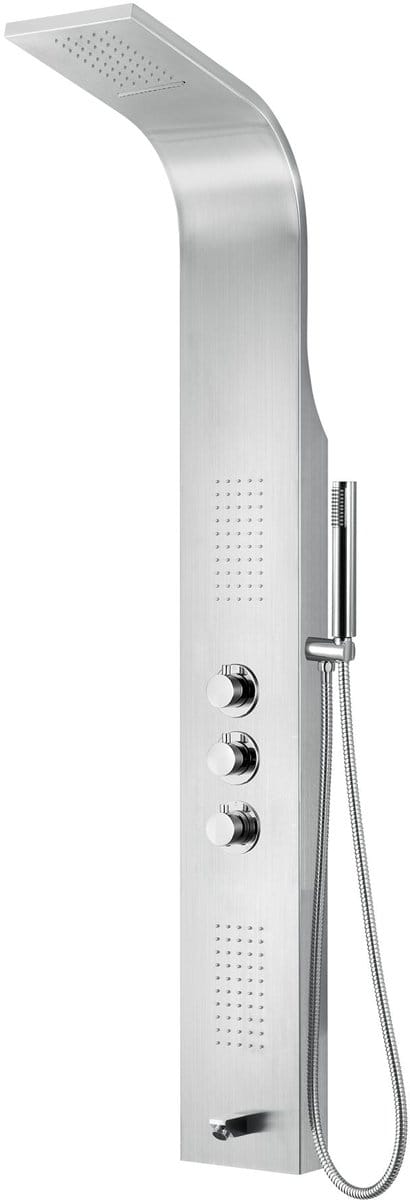 SaniGate Thermostatische Douchepaneel Mat Chroom – Regendouche met Handdouche & Massagejets – Temperatuurbeveiliging – Luxe Douchesysteem