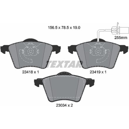 Remblokset TEXTAR 2341801, voor