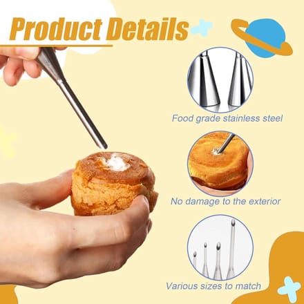 De jamspuit set voor Bladerdeeg spuit Taartaccessoires - Bakgereedschap voor het vullen van Gebak Donuts Cupcakes Éclairs 8 pakjes .