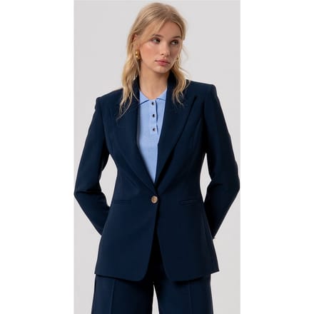single-breasted jacket vrouw donkerblauw