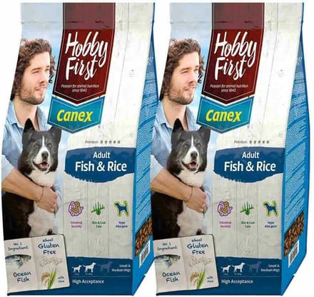 2x HobbyFirst Canex Adult Vis - Rijst 12 kg