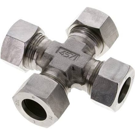 22L RVS Kruissok Snijring 160 Bar DIN 2353 - FL4X-C-S-22-L