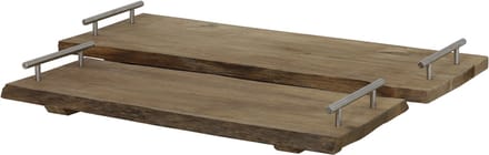 Light&living Dienblad S/2 48x21x3,5+58x24x3,5 cm RAUZAN bruin