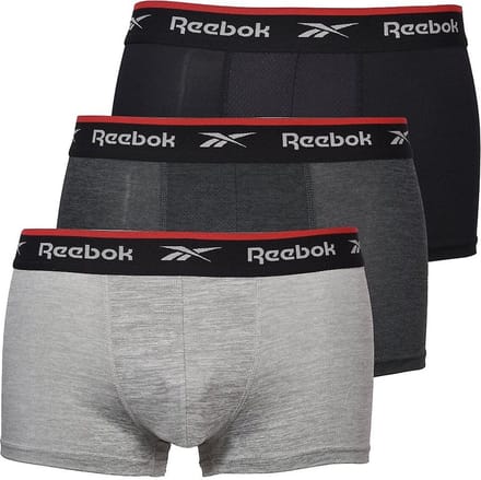 Reebok - Heren Boxershorts - 3-pack - Maat L - Redgrave - Black/Charcoal/Grey