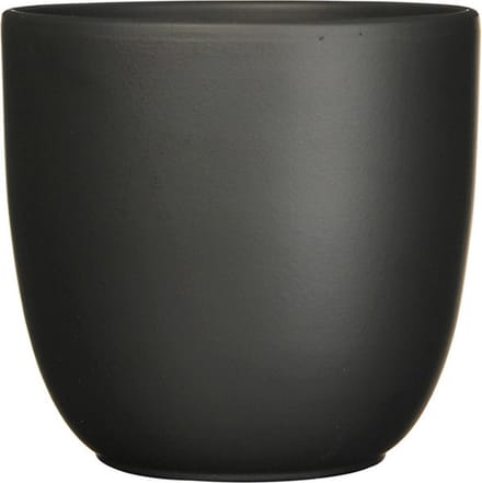 Mica Decorations Plantenpot/bloempot Tusca - Zwart - keramiek - mat - D14.5/H14 cm