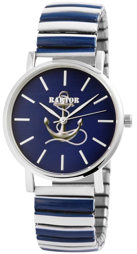 Raptor Herenhorloge siliconen JW20204 met echte leren band, 5ATM, basic, modern, zakelijk