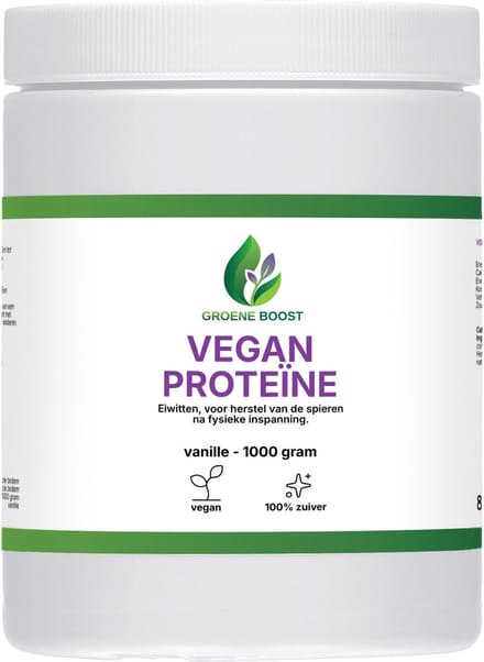 Groene Boost Vegan Proteïne Vanille Supplement – 1000 Gram – Vegan Proteïne Plantaardig Eiwit