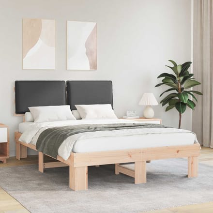 vidaXL - Bedframe - met - Gevoerde - Hoofdbord - Donkergrijs - 160 - x - 200 - cm
